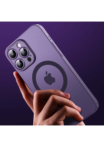 iPhone14 Pro Max Case Anti-Drop Pc Telefon Kapağı Magsafe-Tövbe Siyahı ile Uyumlu (Yurt Dışından)