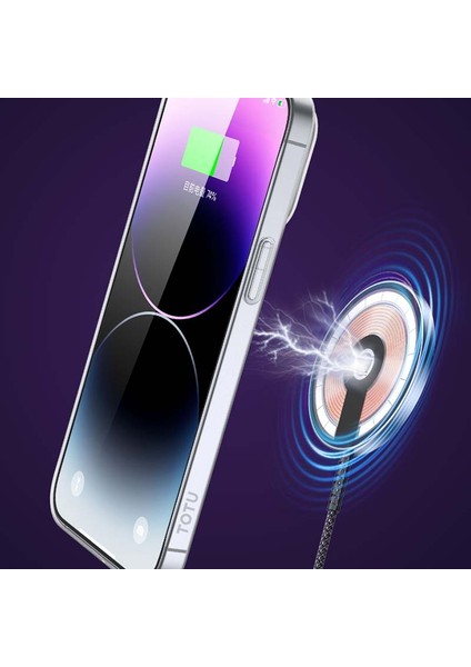 iPhone14 Pro Max Case Anti-Drop Pc Telefon Kapağı Magsafe-Tövbe Siyahı ile Uyumlu (Yurt Dışından)