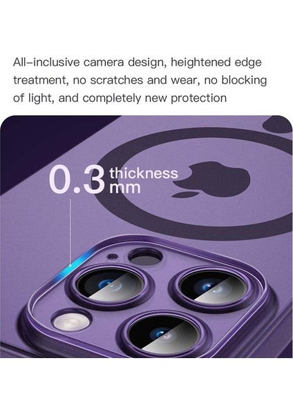 iPhone14 Pro Max Case Anti-Drop Pc Telefon Kapağı Magsafe-Tövbe Siyahı ile Uyumlu (Yurt Dışından)