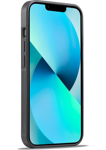 iPhone13 Mini 5.4 Inç Telefon Kılıfı Karbon Fiber Doku Çizelge Anti Deri Kaplamalı Tpu+Eva Kapak (Yurt Dışından)