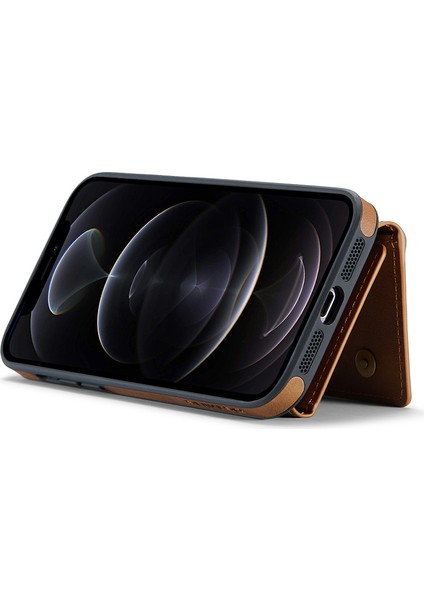 iPhone12 Pro Max Case Pu+Pc+Tpu Geri Kabuk Cüzdan Telefon Kapak Kılıfı (Yurt Dışından)