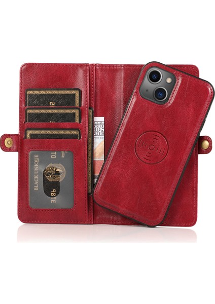 iPhone14 Plus Anti-Drop Için Koruyucu Kılıf Strap-Red ile Sabvaz Alabalık 2'si Tpu+Pu Telefon Kılıfı (Yurt Dışından)