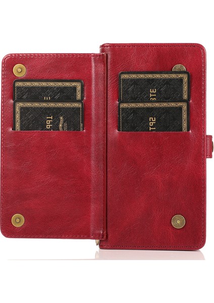 iPhone14 Plus Anti-Drop Için Koruyucu Kılıf Strap-Red ile Sabvaz Alabalık 2'si Tpu+Pu Telefon Kılıfı (Yurt Dışından)