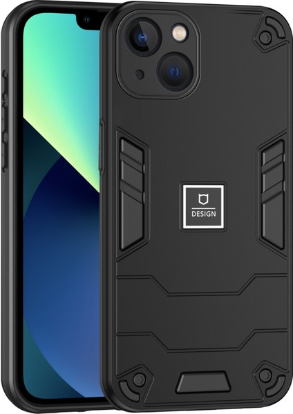 iPhone13 Sabit Pc Geri Yumuşak Tpu Tampon Koruyucu Telefon Kapağı Black (Yurt Dışından)