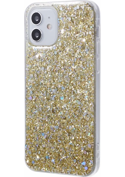 iPhone12/12 Pro Case Glitter Powder Tpu Telefon Kapağı-Ay-Altın Için (Yurt Dışından)