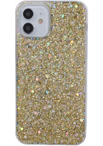 iPhone12/12 Pro Case Glitter Powder Tpu Telefon Kapağı-Ay-Altın Için (Yurt Dışından)