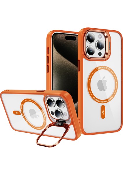 iPhone14 Pro Max Kickstand Cover Için Ysm Açık Akrilik Geri+Tpu Çerçeve Telefon Vaka-Orange (Yurt Dışından)