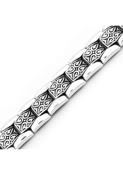 Erkek Gümüş 925 Bileklik 10x3mm x 22 cm