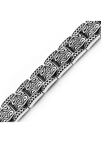 Erkek Gümüş 925 Bileklik 10x3mm x 22 cm