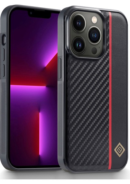 iPhone13 Pro Fesyonel Fiber Ekleme Pu Deri Kaplama Telefon Kılıfı Tpu+Eva Kapak (Yurt Dışından)