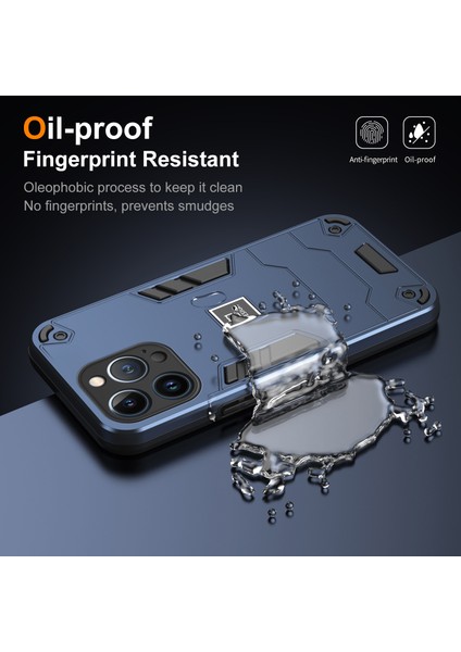 iPhone13 Pro Telefon Kılıfı 2 Için 1 Hibrid Sert Pc Yumuşak Tpu Kapak Navy Mavi (Yurt Dışından)