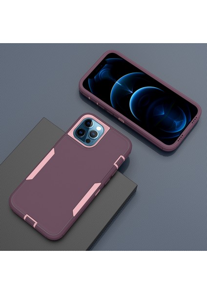 iPhone12 Pro Max Için 6.7 Inçlik Kasa Şok Geçirmez Tpu+Pc Hybrid Telefon Kapağı Desteği Manyetik Araç Montaj-Monte/gül Pembesi (Yurt Dışından)