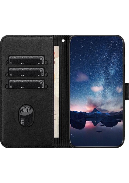 iPhone6/6s/7/8/se (2020)/SE (2022) Stand Cüzdan Kılıf Mikrofiber Deri Baskılı Telefon Kapak Black Için (Yurt Dışından)