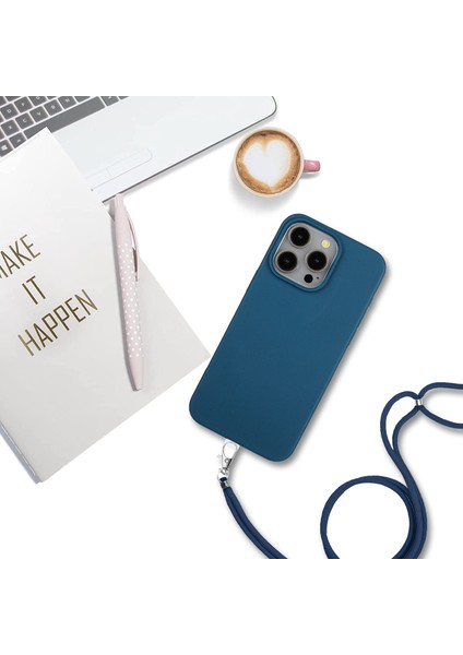 iPhone11 Pro Case Wheat Straw+Tpu Ayarlanabilir Kayış-Dark Mavi ile Manyetik Telefon Kapağı (Yurt Dışından)