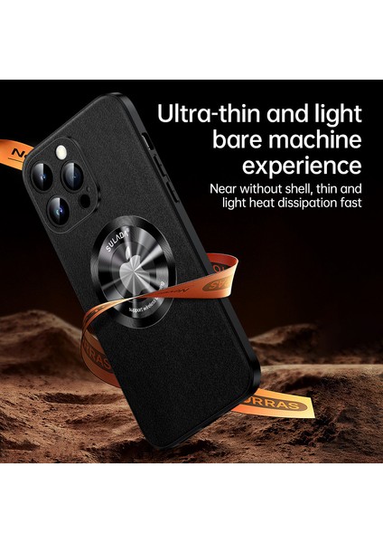 iPhone14 Pro Max Telefon Kapağı Magsafe Cowhide Doku Pu Deri Kaplamalı Tpu Case Yeşili ile Uyumlu (Yurt Dışından)