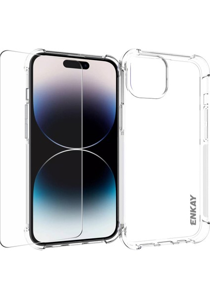 iPhone15 Plus Için Yüksek Alüminyum Silicon Cam Ekran Filmi ile Tpu Kasası Kasa Köprülü The Slıp Telefon Kapak (Yurt Dışından)