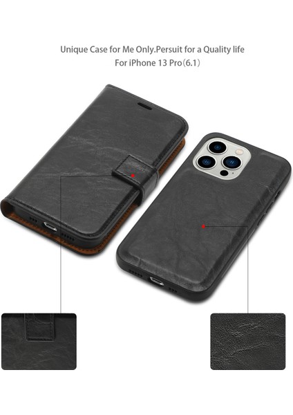 iPhone15 Plus Için Manyetik Emilim Cüzdan Telefon Kılıfı Plus Söndürülebilir 2'si Deli At Dokusu Pu Pop Telefon Kapak Black (Yurt Dışından) fırsatları