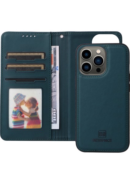 iPhone13 Pro Case Çıkarılabilir 2'si Deri Kapak Anti-Güz Cüzdan Kabuk Mavisi Için (Yurt Dışından)