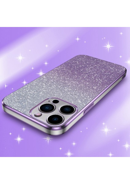 iPhone14 Pro Max Cep Telefon Kılıfı 6d Elektrapan Glitter Powder Tpu Düşme Geçirmez Kapak Black (Yurt Dışından)