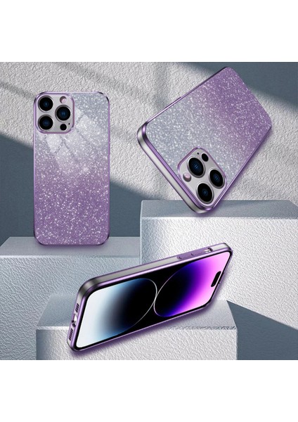 iPhone14 Pro Max Cep Telefon Kılıfı 6d Elektrapan Glitter Powder Tpu Düşme Geçirmez Kapak Black (Yurt Dışından)