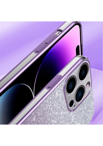 iPhone14 Pro Max Cep Telefon Kılıfı 6d Elektrapan Glitter Powder Tpu Düşme Geçirmez Kapak Black (Yurt Dışından)