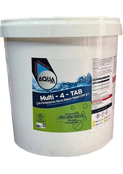 Aqua Pro Havuzavm-Aquapro Multı 4 Fonksiyontablet Klor 200 Gr. 25 kg