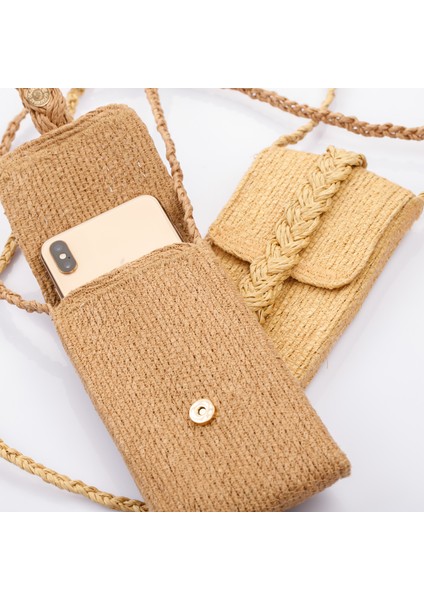 Toprak Rengi Kağıt Ip Telefonluk Çanta modelleri