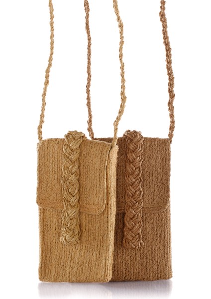 Toprak Rengi Kağıt Ip Telefonluk Çanta indirimleri