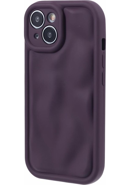 iPhone14 Tpu Kasası Için Wd Serisi Düz Renkli Ka Içbükey Dışbükey Telefon Kabuk-Mor (Yurt Dışından)