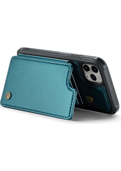 iPhone11 Pro Max Case Rfıd Engelleme Glossy Pu Deri Telefon Koruyucu Yeşil (Yurt Dışından)