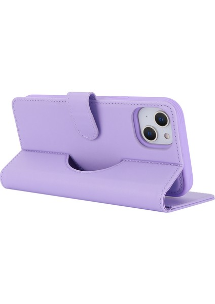 Magsafe Pu Deri Flip Kapak-Mor ile Uyumlu iPhone14 Artı Kasa Için Çıkarılabilir Telefon Kasası (Yurt Dışından)