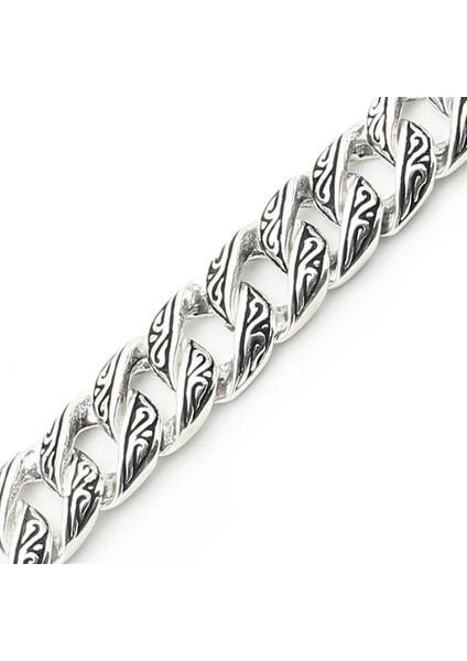 Erkek Gümüş 925 Bileklik 10x3mm x 22 cm