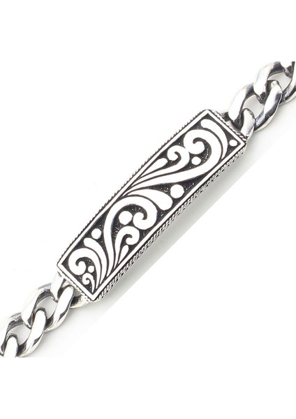 Erkek Gümüş 925 Bileklik 6x2.5mm x 22 cm