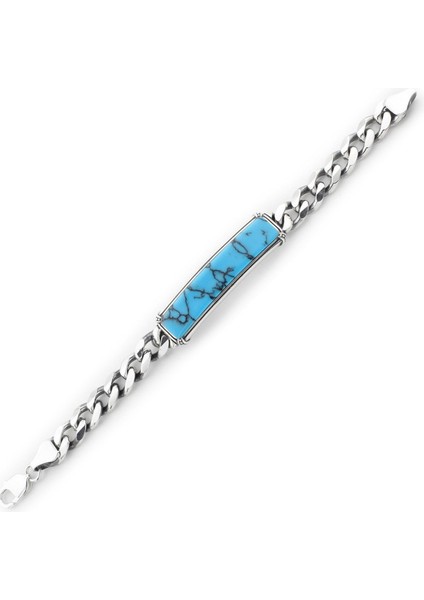 Erkek Gümüş 925 Bileklik 6x2.5mm x 22 cm