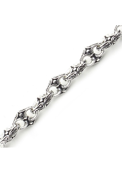 Erkek Gümüş 925 Bileklik 8x3mm x 22 cm