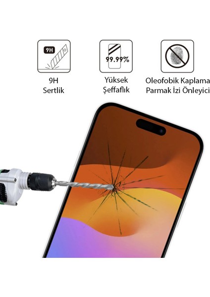 iPhone 15 Full Glue Tempered Kırılmaz Cam Ekran Koruyucu