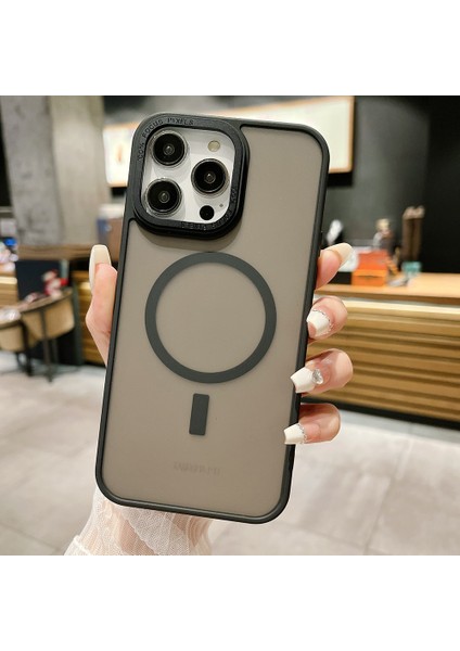 Tpu+Akrilik Telefon Kılıfı Için Magsafe-Black ile Uyumlu iPhone15 Cilt Touch Matte Manyetik Kapak (Yurt Dışından)
