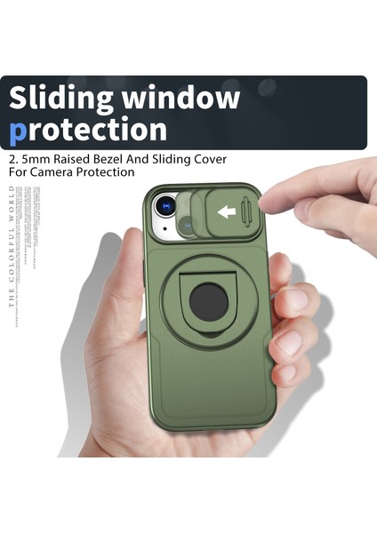 iPhone15 Manyetik Kılıf Kamera Koruma Telefon Kapağı Anti Drop Anti-Drop Ring Kickstand-Green (Yurt Dışından) indirimleri