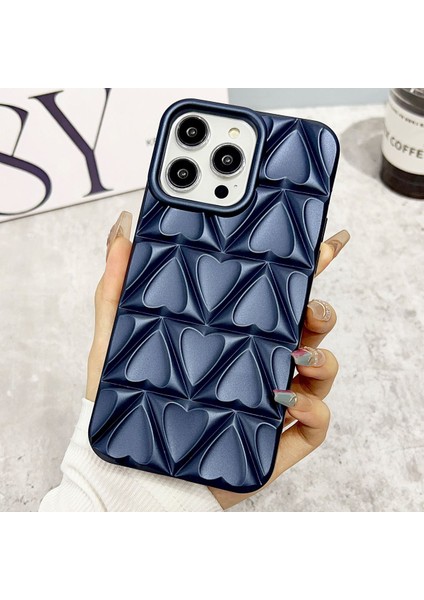 iPhone15 Pro Max Kasa Yumuşak Tpu Doğru Renk Kadınlı Kullanım Antik Anter Telefonu Back Kubu Kapak Dürü Mavi (Yurt Dışından)
