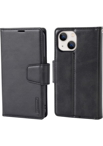 iPhone15 Plus Söndürülebilir Manyetik Iç Kasa Pu Deri Cüzdan Stand Cep Telefonu Kapağı Black Için (Yurt Dışından)