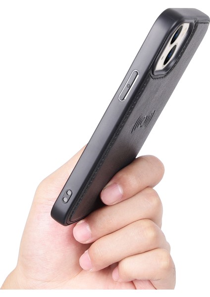iPhone15 Plus Söndürülebilir Manyetik Iç Kasa Pu Deri Cüzdan Stand Cep Telefonu Kapağı Black Için (Yurt Dışından)