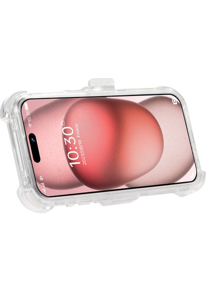 iPhone15 Pro Cep Telefonu Kılıf Anti-Çizgi Slayt Kemeri Kuşkeri Kickstand Sırt Kabuk-Tesisat (Yurt Dışından)