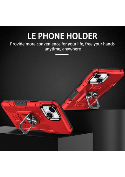 iPhone15 Plus Şok Geçirmez Telefon Kasası Yüzüğü Kickstand Pc+Tpu Arka Kapak Kırmızısı (Yurt Dışından) fırsatları