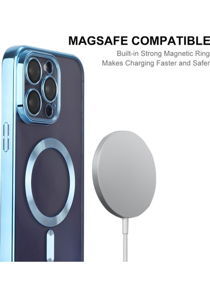 iPhone15 Pro Electroleating Tpu Kasası Için Magsafe Lens Koruma Anti-Drop Telefon Kapağı ile Uyumlu (Yurt Dışından)