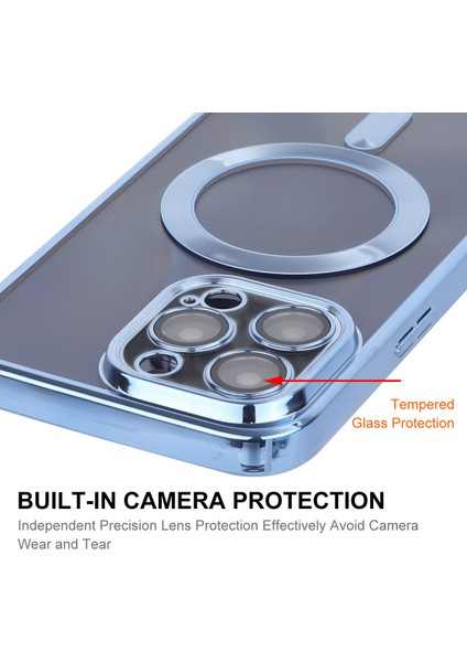 iPhone15 Pro Electroleating Tpu Kasası Için Magsafe Lens Koruma Anti-Drop Telefon Kapağı ile Uyumlu (Yurt Dışından)