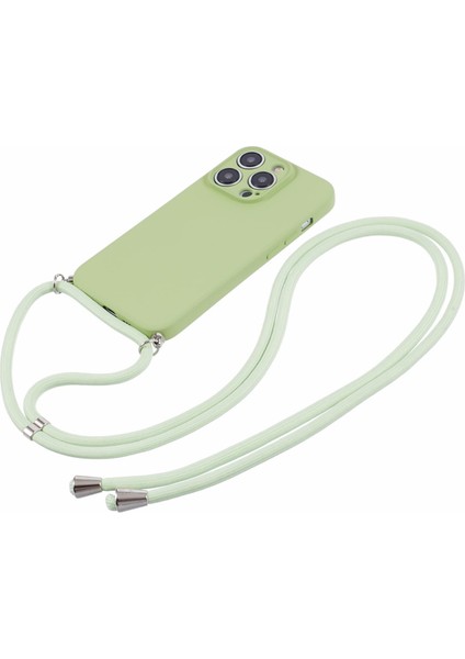 iPhone15 Pro Case Candy Renk Kalu Telefon Kapağı Long Lanyard-Matcha Green (Yurt Dışından) fiyatları