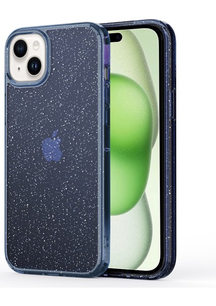 iPhone15 Plus Cep Telefonu Kılıfı Şık Glitter Powder Anti-Scratch Tpu+Pc Kapak Tercüman Titanyum Mavi (Yurt Dışından)