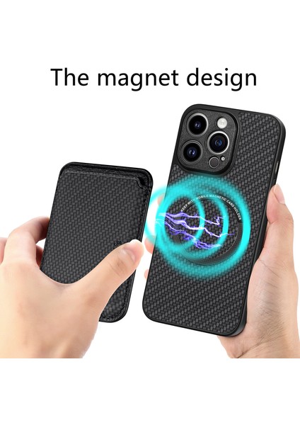 iPhone15 Pro Fiber Pu Deri Kaplamalı Pc+Tpu Cover-Black Için Çıkarılabilir Manyetik Kart Tutucu Telefon Kılıfı (Yurt Dışından) fiyatları
