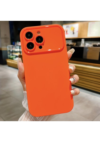 iPhone15 Pro Max Matte Tpu Telefon Kılıfı Çizelge Önleme Kabuğu Şok Geçirmez Cep Telefonu Kapak-Orange (Yurt Dışından)