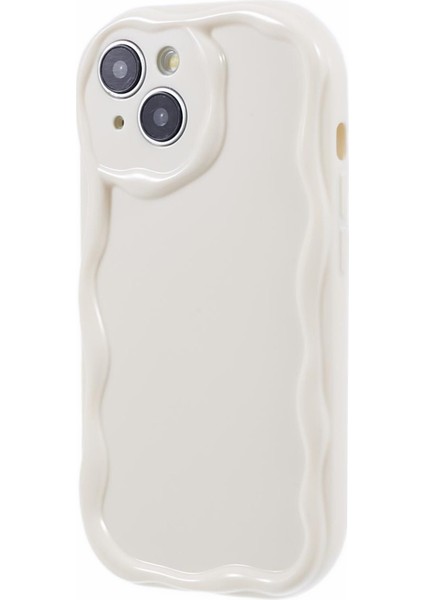 iPhone15 Plus Wavy Edge Case Shockproof Tpu Telefon Kapak-Beyaz Için (Yurt Dışından)